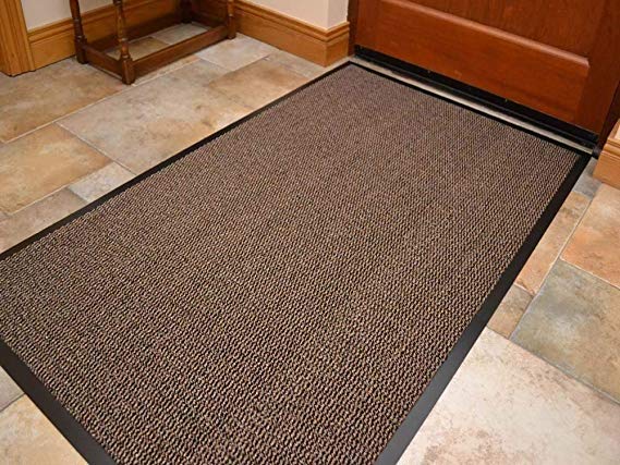 Machine Washable Beige Brown Heavy Quality Non Slip Hard Wearing Barrier Mat. Available in 8 sizes (120cm x 180cm)