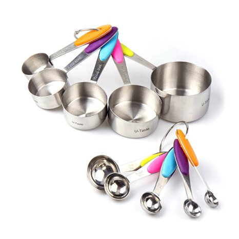U-Taste 10 Piece Measuring Cups and Spoons Set in Stainless Steel