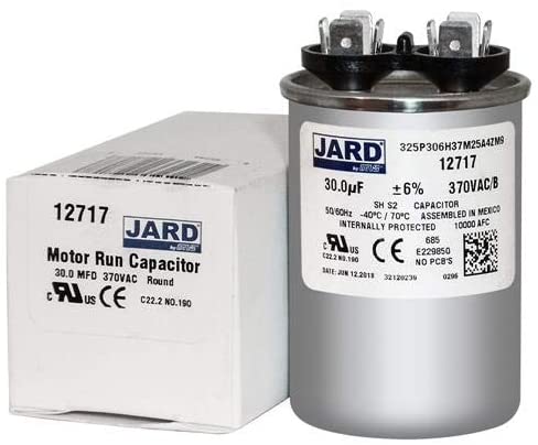 Motor Run Capacitor Round 30 uf MFD 370 Volt VAC 12717