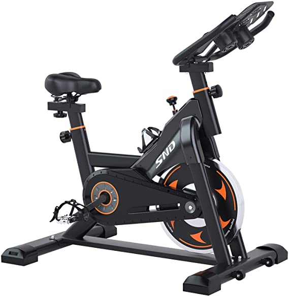 SND Magnetic Resistance Whisper Quiet Indoor Cycling Bike Stationary -Cycle Bike with Tablet Holder＆Comfortable Seat Cushion