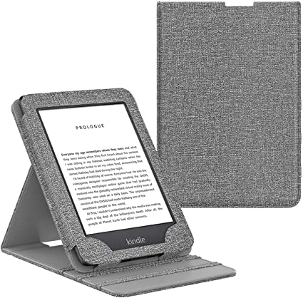 MoKo Case Fits All-New Kindle (10th Generation, 2019) / Kindle (8th Generation, 2016), Premium Vertical Flip Cover with Auto Wake/Sleep Function - Denim Gray