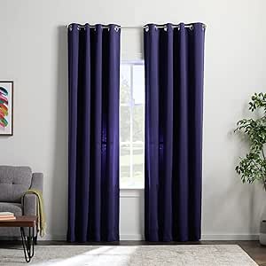 Linenspa 85% Blackout Curtain 2 Panels Set - Navy Curtains 95 Inch Length - Thermal Insulated, Noise Reducing - Dorm Room Essentials