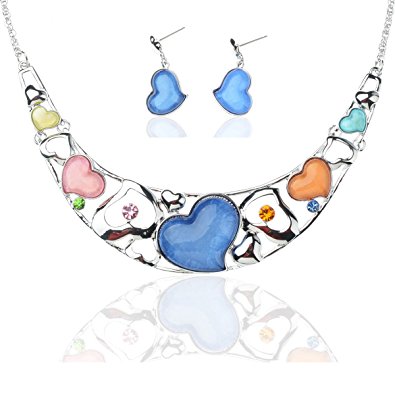 Vintage Statement Necklace and Earrings Sets for Women Girls - Designer Chunky Jewelry Set