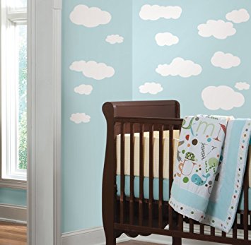 Clouds (White) Peel & Stick Wall Decals 10 x 18in