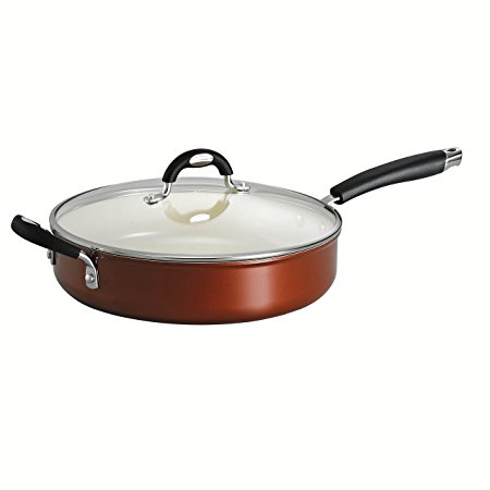 Tramontina 80110/045DS Style Ceramica 01 Covered Deep Skillet, 11-Inch, Metallic Copper