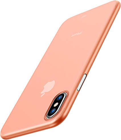 TOZO for iPhone X Case, PP Ultra Thin [0.35mm] World's Thinest Protect Hard Case for iPhone 10 / X [ Semi-transparent ] Lightweight [Matte Pink]