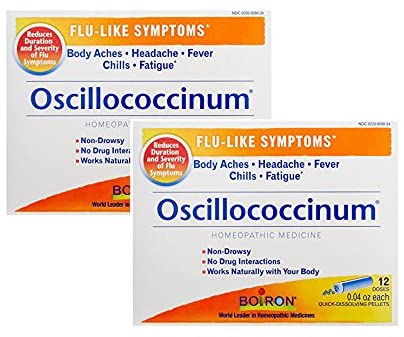 Boiron Oscillococcinum for Flu-Like Symptoms Pellets (2 Packs of 12 Each)