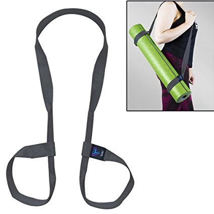 NJ·SJ 2 in 1 Adjustable Yoga Mat Carry Strap Sling & Fitness Stretching Strap,Durable Cotton/Polyester Canvas Strap,Come with Lifetime Warranty (Mat not included,71")