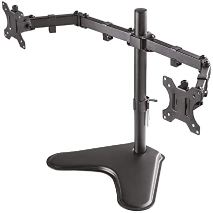 Newstar FPMA-D550DDBLACK Full Motion Dual Desk Stand for Two 10-32" Monitor Screens, Height Adjustable - Black