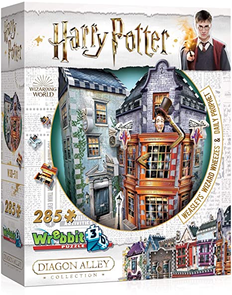 WREBBIT 3D - Harry Potter Weasleys' Wizard Wheezes & Daily Prophet 3D Jigsaw Puzzle - 280Piece, Brown/A