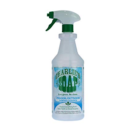 Charlie's Soap - Indoor-Outdoor Surface Cleaner - Non-Toxic, Biodegradable, Multi-Surface Use - (32oz Sprayer, 1 Pack)