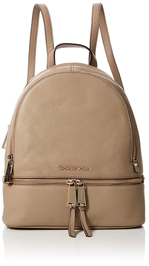 Michael Kors Womens Rhea Zip Backpack Handbag Beige (TRUFFLE)