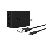 USB Wall ChargerTronsmart Quick Charge 20 42W 3 Ports Turbo Wall Travel Charger for Galaxy S6 Edge Plus S6 Note 5 Sony Xperia Z5 Asus Zenfone 2 Included a 20AWG 6ft Micro USB Cable