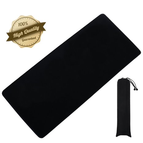 Extended Gaming Mouse Pad,Forito Large Mousepad,Black Mousepad 3MM Thick,Functional Non-slip Rubber Base with Stitched Edges,Large Gaming Mouse Pad With Portable Carrying bag ( L-Black)
