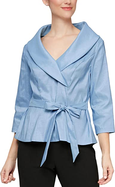 Alex Evenings Women's Stretch Taffeta Blouse