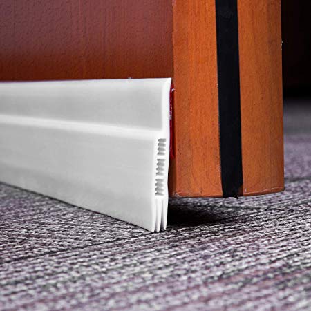 Weather Stripping for Door Draft Stopper Energy Efficient Saver Door Weather Stripping Door Sweep Under Seal Soundproof and Noise Stopper 3 Layer (White 2" Width X 36" Length)