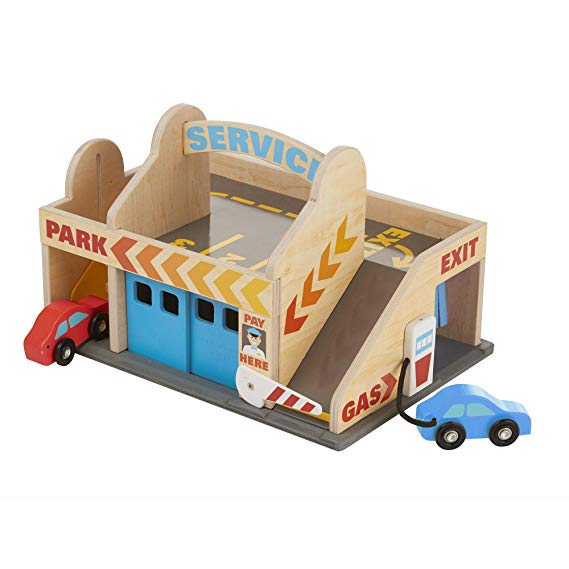 Melissa & Doug Service Station Parking Garage, 6 Pieces (E-Commerce Packaging, Great Gift for Girls and Boys - Best for 3, 4, 5, and 6 Year Olds)