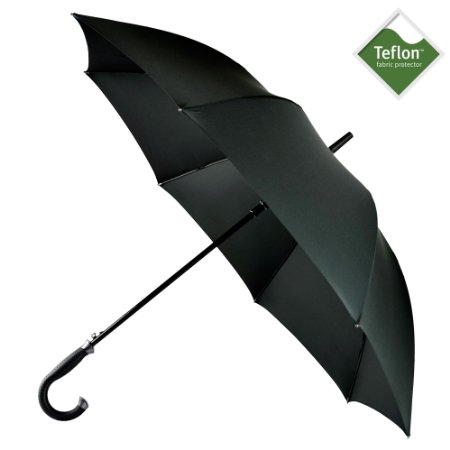 LifeTek Kingston 54 Inch Umbrella Automatic Open Extra Large Full Size Windproof Frame 210T Microfiber Fabric with Teflon Rain Repellant Protection