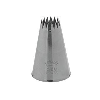 Ateco # 866 - French Star Pastry Tip 1/2'' Opening Diameter- Stainless Steel