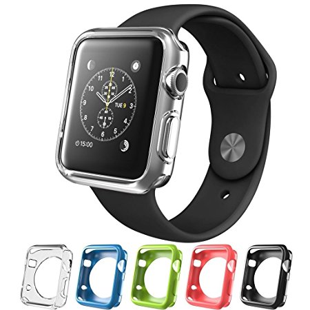 Silicone Alley, Apple Watch [42mm] Bumper Case [Series 1] / Perfect Match & Fit for Bands [Set of 5] (Band Not Included)