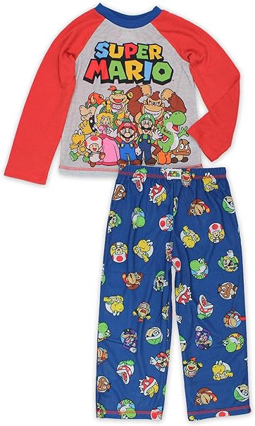 Super Mario Boys 2 Piece Shirt and Pants Pajamas Set (Little Kid/Big Kid)