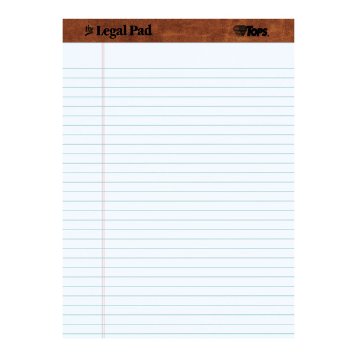 Tops Legal Pad, 8.5 x 11.75 inch, Perforated White, 12 Pads per Pack (7533)