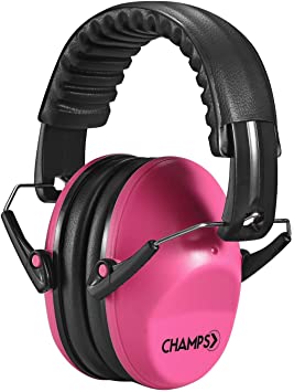 Kids Ear Muffs, Champs Baby Earmuff Noise Protection Reduction Headphones for Toddlers Kid Children Teen NRR 25dB Safety Hearing Ear Muff Shooting Range Hunting Season [Pink]