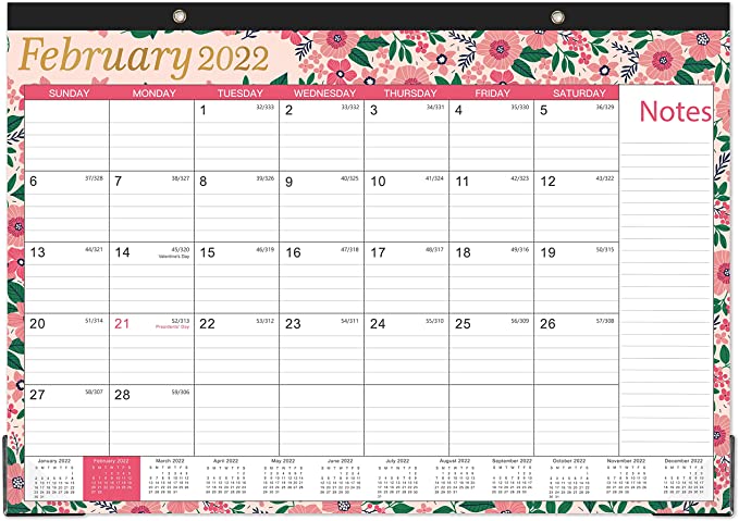 2022 Desk Calendar - Large Desk Calendar 2022-2023, 17"x 12", Jan 2022 - Jun 2023, Large Monthly Page Desk Calendar with Notes, Corner Protectors, Ruled Blocks, Perfect for Planning