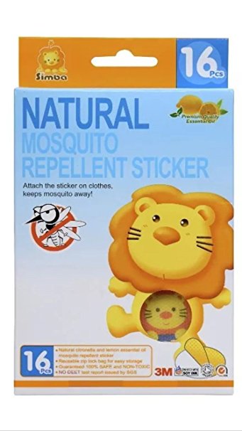 Simba Natural Mosquito Repellent Sticker (16pcs) with Citronella and Lemon Extract