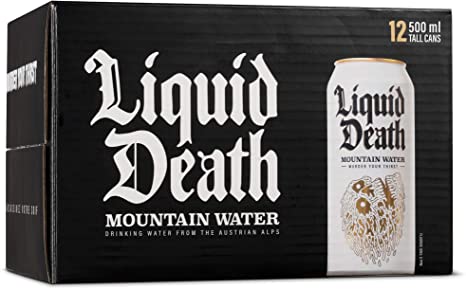 Liquid Death Mountain Water, 500ml Tallboys (12-Pack)