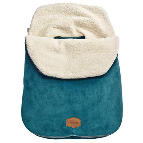 JJ Cole - Original Bundleme, Canopy Style Bunting Bag to Protect Baby from Cold and Winter Weather in Car Seats and Strollers, Teal, Infant