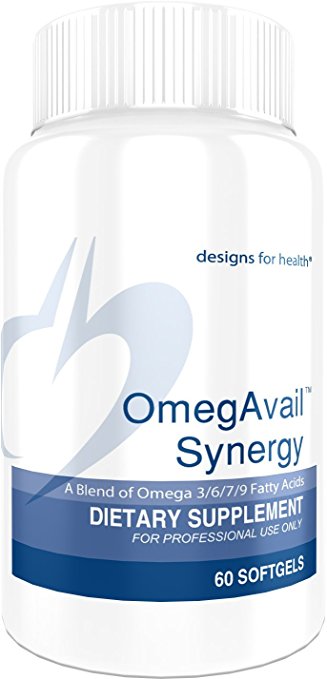 Designs for Health - OmegAvail Synergy - Omega 3-6-7-9   Triglyceride (TG) Fish Oil, 60 Softgels