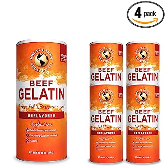 Great Lakes Pure, Beef Gelatin, 16oz 4-Pack