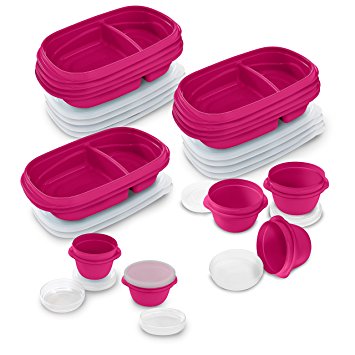 Rubbermaid TakeAlongs 10-Day Meal Prep Kit, 30-piece Set, Beet Red