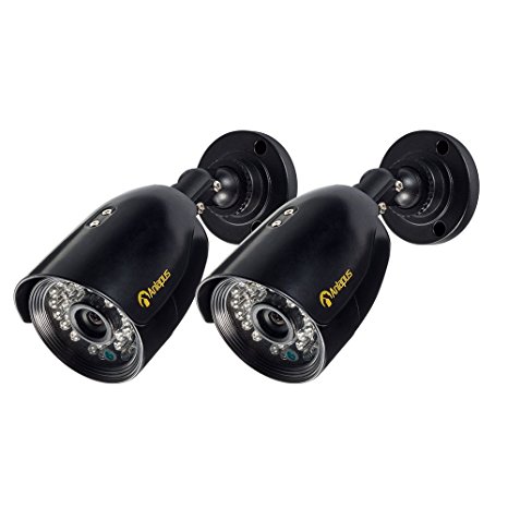 Anlapus 2 Pack 900TVL 36IR Leds 100ft/30m Night vision Color Outdoor Weatherproof CCTV Surveillance Security Bullet Cameras(C10WB2)