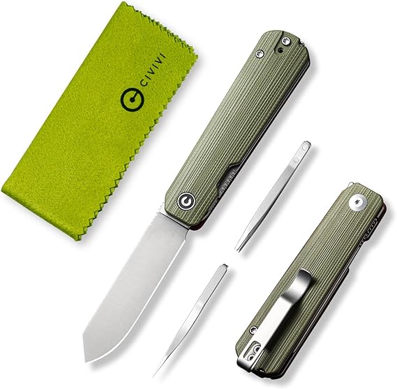 CIVIVI Sendy 3 In 1 Multitool Pocket Knife With Tweezers and Toothpick, Ben Petersen designed Folding Knife for EDC Camping Daily Use, Perfect Gifts for Men Women C21004B-1