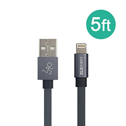 [Apple MFI Certified] DLG lightning Cable 5ft High Speed cord Noodle Flat iphone charger USB to lightning cable Data Sync apple Charging Cable for iPhone7/7plus,6/6plus/5/SE/5S/4,iPad,iPod and more