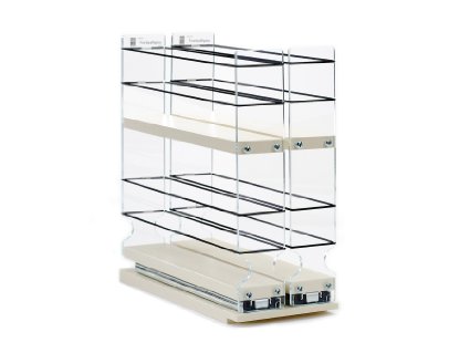 Vertical Spice - 22x2x10 DC - Spice Rack w2 Drawers each with 2 Shelves - 20 Spice Capacity - Easy to Install - Shallow Cabinets