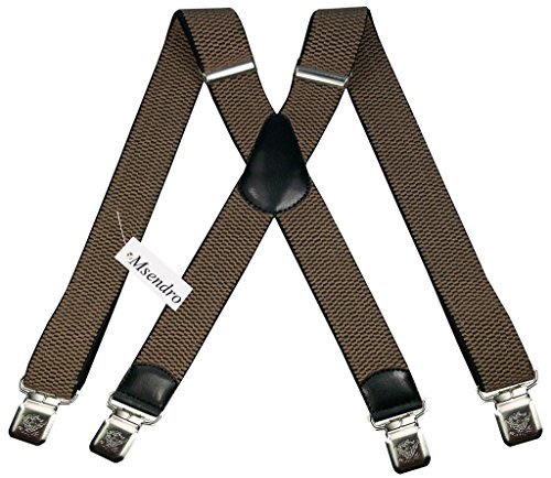 Mens Suspenders X Style Very Strong Clips Adjustable One Size Fits All