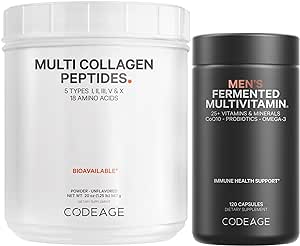 Codeage - Multi Collagen Protein   Men’s Daily Multivitamin Bundle