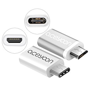 aceyoon USB Type C Adapter Super Speed Mini Micro USB to USB C Type Adapter   USB-C Female to MicroUSB Male Connector for Android Macbook, Nokia N1