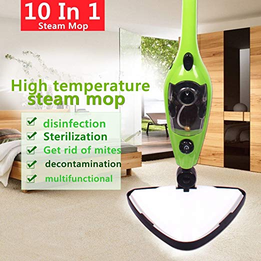 Floor Steamer Multifunction Mop 10 in 1 - Home Cleaning Kit - Ideal for Hardwood, Carpet, Marble, Kitchen and Bathroom Tiles - Easy and Smart Handheld Electric Surface Glider 1200W