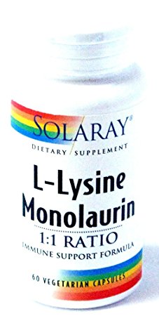 Solaray L-Lysine Monolaurin 1:1 1:1 VCapsules, 60 Count