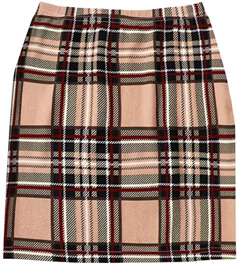 DIDK Women's Casual Tartan Plaid High Waist Bodycon Mini Skirt