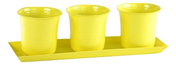 H Potter Set of Three Mini Flower Garden Window Box Planter (Yellow)