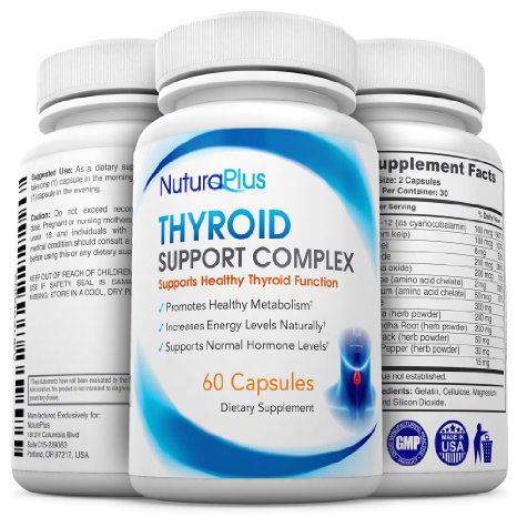 Premium Thyroid Support Supplement - Natural Formula with Iodine for Healthy Hormone Levels - fights Hair Loss - Boosts Energy Levels and Mood - Promotes Healthy Metabolism Weight Loss and Concentration