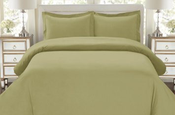 Hotel Luxury 3pc Duvet Cover Set-ON SALE TODAY-1500 Thread Count Egyptian Quality Ultra Silky Soft Top Quality Premium Bedding Collection, 100% Money Back Guarantee -Queen Size Sage