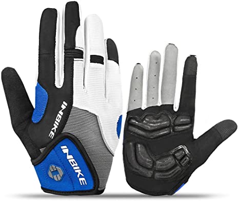 INBIKE 5mm Gel Padded Touch Screen Cycling Gloves MTB DH Road Glove Full Finger for Men Women