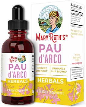 PAU D'Arco Blend by MaryRuth's | Herbal PAU D'Arco Tincture with Reishi Mushroom, Echinacea, Usnea Lichen | PAU D’Arco Supports Immune System, Suppresses Bad Bacteria & Supports Gut Health