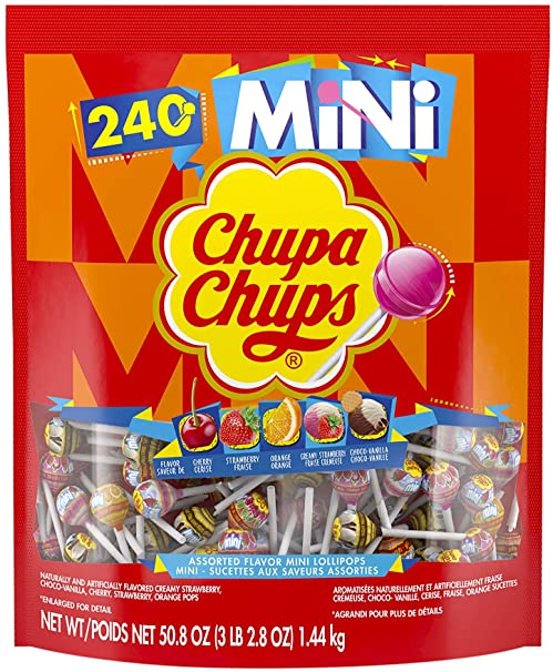 Chupa Chups Lollipops, Mini Assorted Flavours, 240 Count